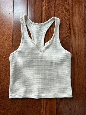 SO Cream Waffle Knit Racerback Tank Top - Women